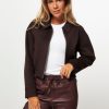 Women Studio AR Blazers And Jackets | Leilani, Wool Mix Jacket Dark Brown