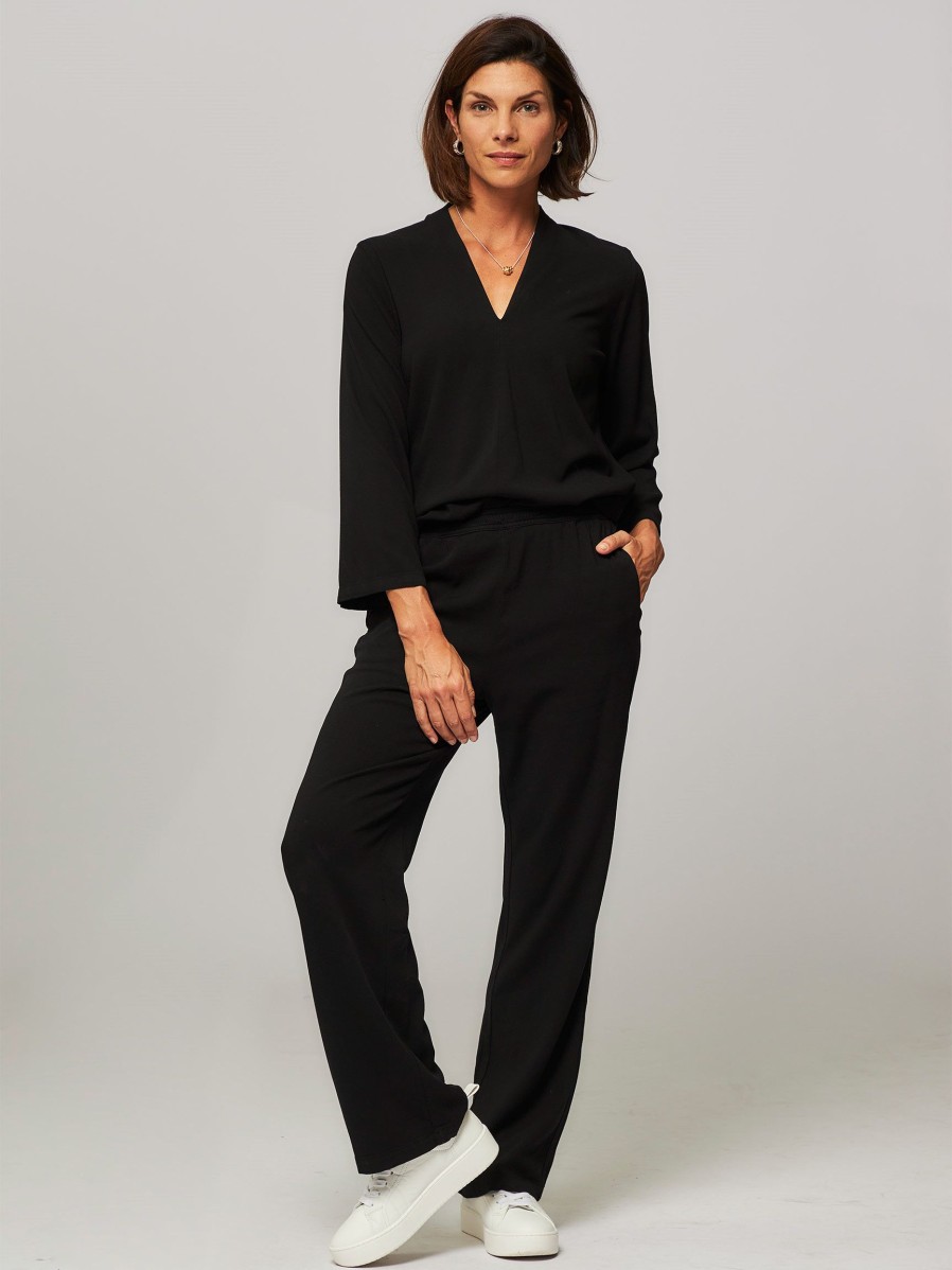 Women Alchemist Pants And Jumpsuits | Sammy, Viscose Mix Stretch Trousers Black