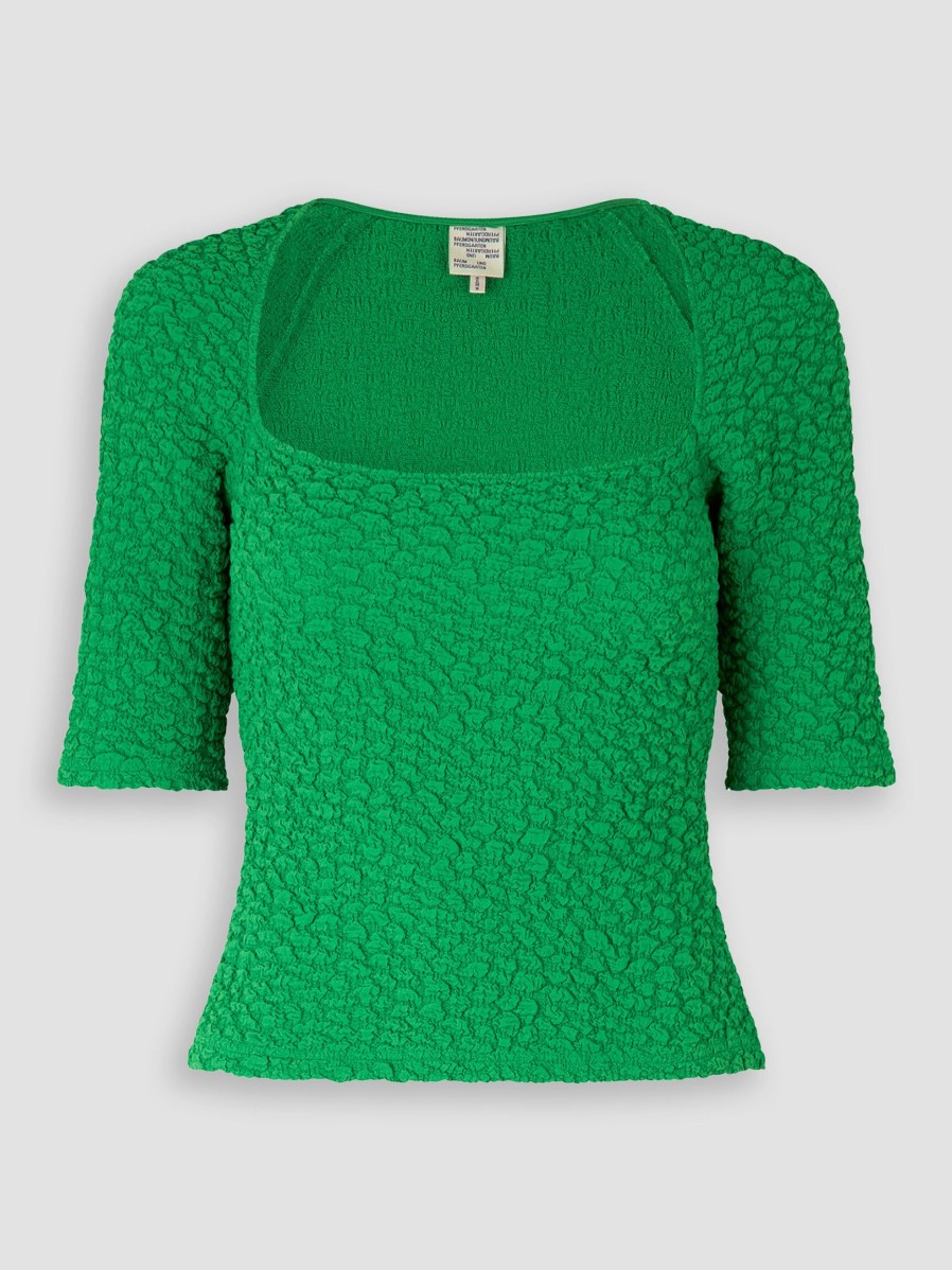 Women Baum und Pferdgarten Tops And Blouses | Javeah, Woven Top With Structure Green