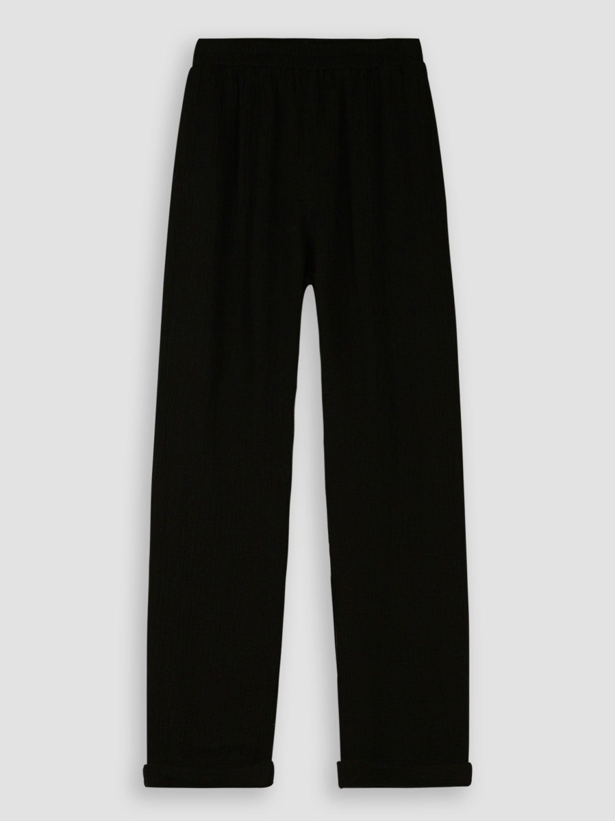 Women Louizon Pants And Jumpsuits | Ricochet, Cotton Trousers With Structure Black