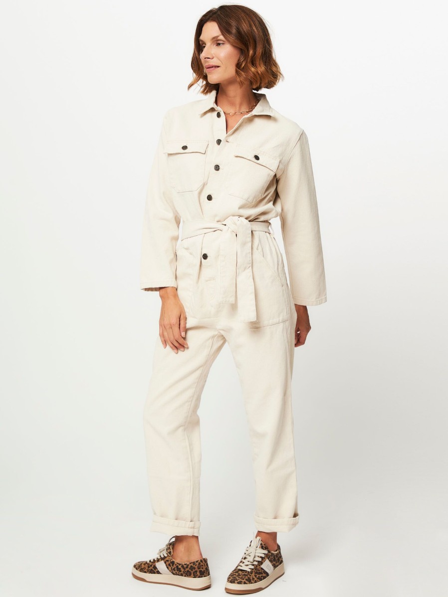 Women American Vintage Pants And Jumpsuits | Snopdog, Cotton Jumpsuit Ecru