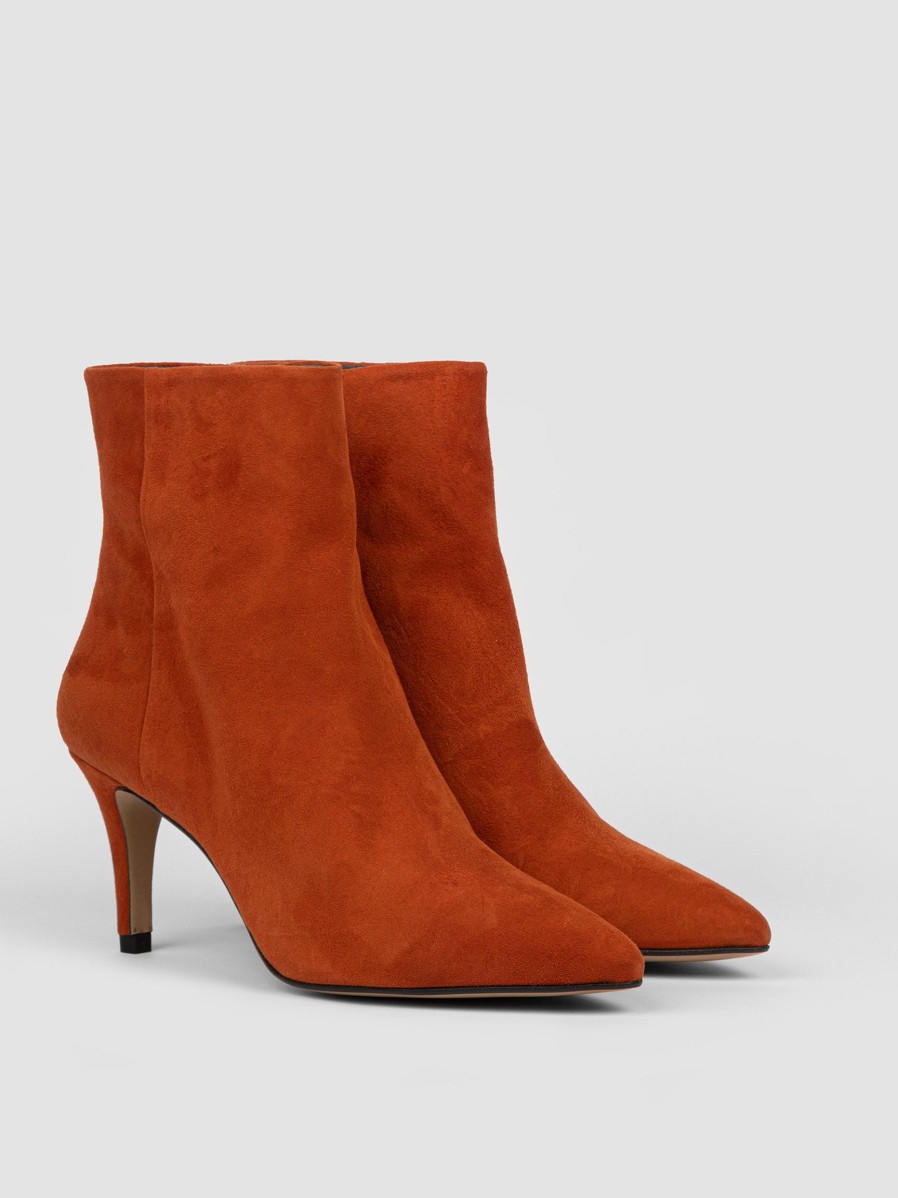 Women Brown Dot. Boots | Julia, Suede Ankle Boots Terracotta