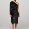 Women Second Female Skirts | Winternalia, Woven Velvet Skirt With Sequins Black