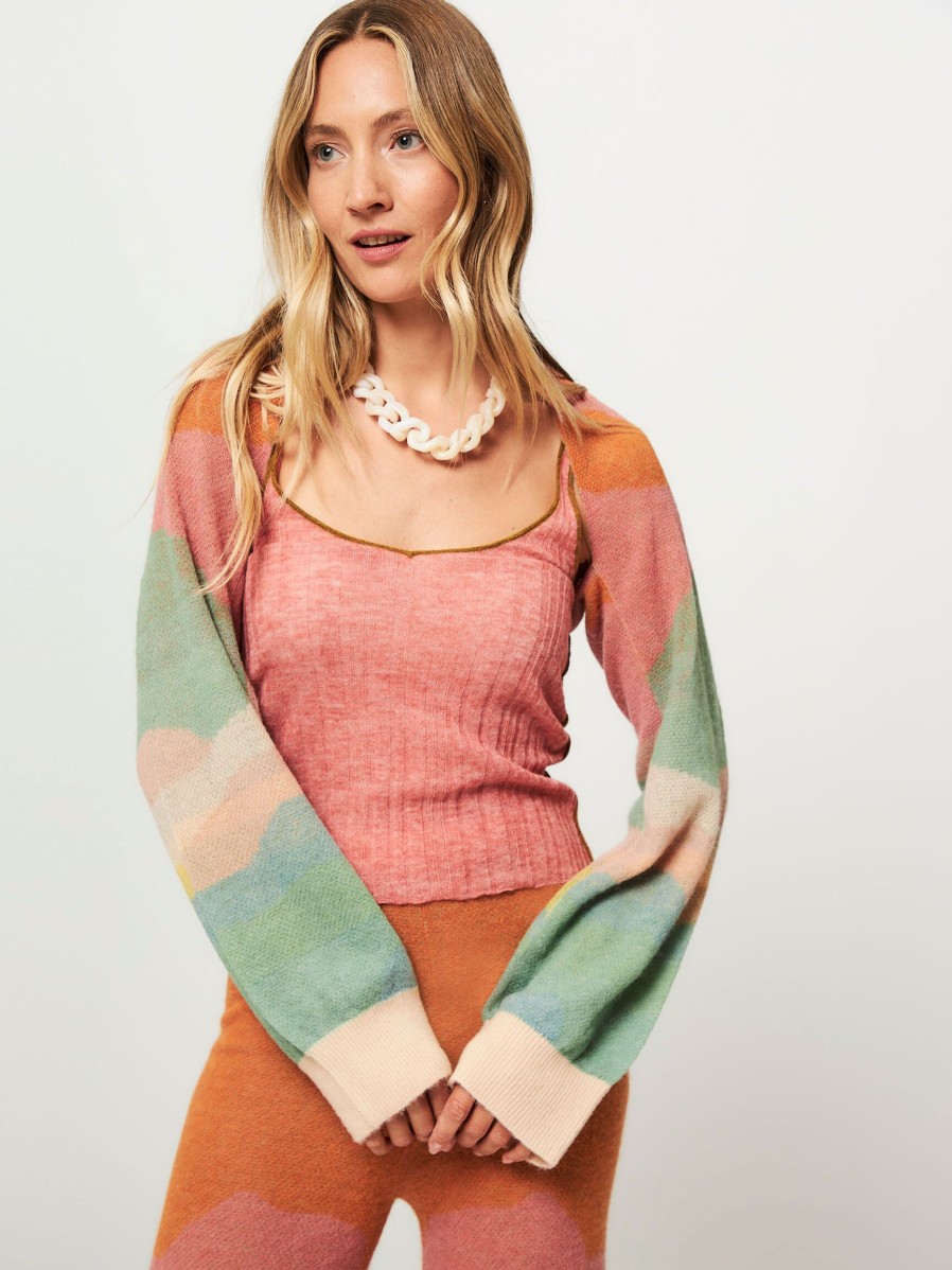 Women Mes Demoiselles Tops And Blouses | Taeko, Alpaca Mix Melange Top Pink