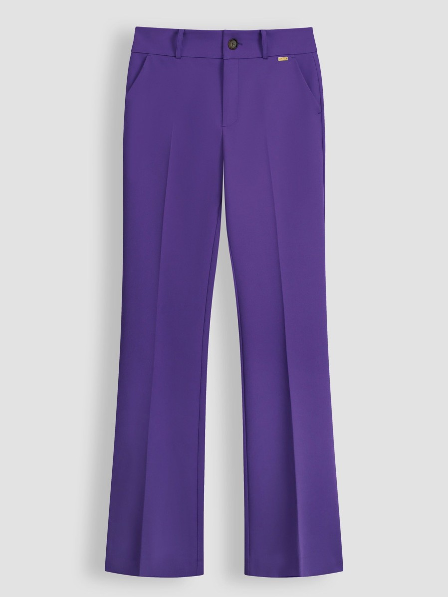 Women POM Amsterdam Pants And Jumpsuits | Woven Flared Trousers Purple