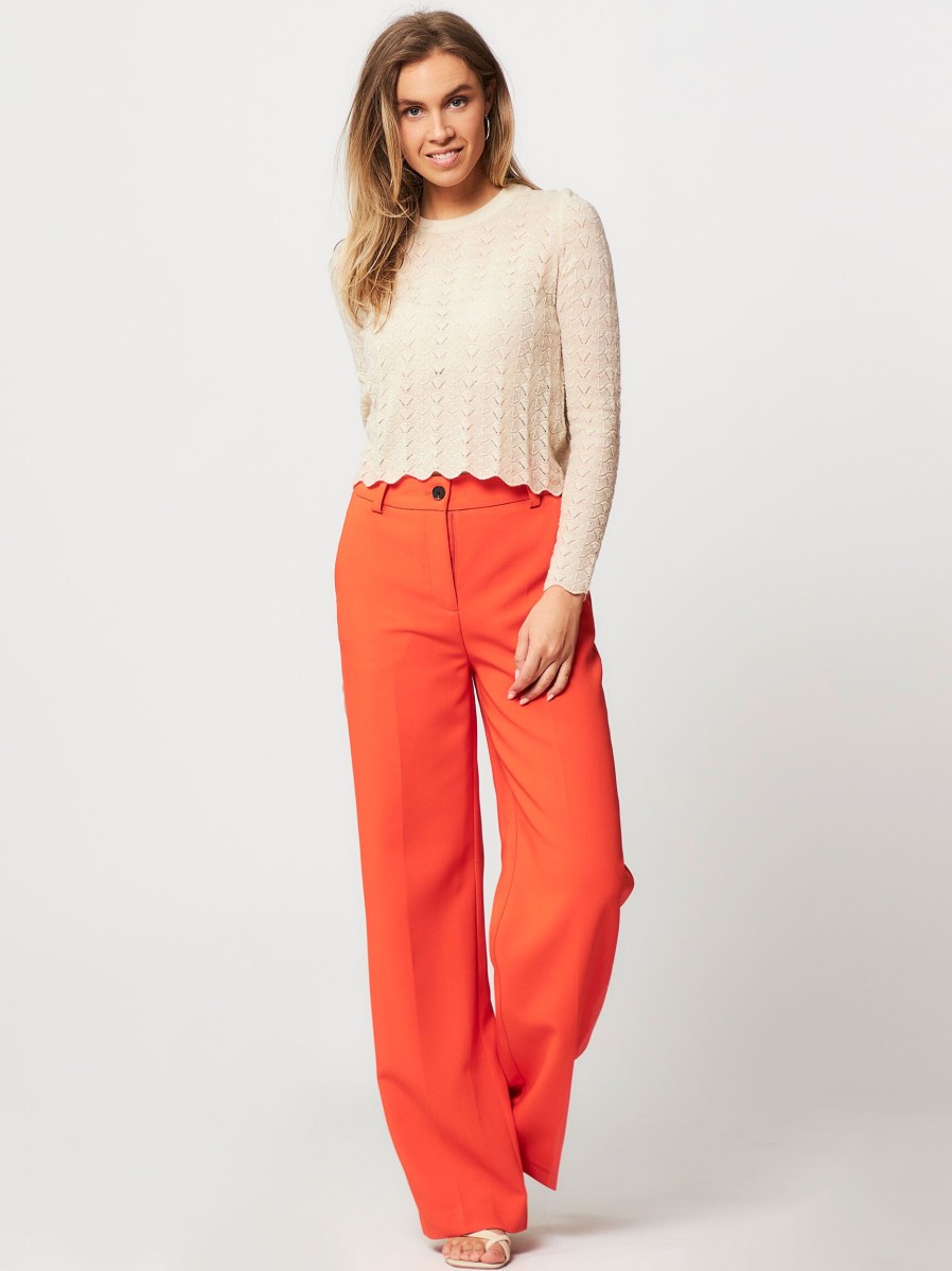 Women Modstrom Pants And Jumpsuits | Gale, Rayon Mix Trousers Orange