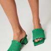 Women Ganni Sandals | Leatherlook Mules Green