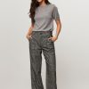 Women Closed Pants And Jumpsuits | Brooks, Wool/Silk Mix Pied De Poule Trousers Black