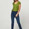 Women Denham Jeans | Jolie, High Waist Straight Fit Jeans Dark Blue