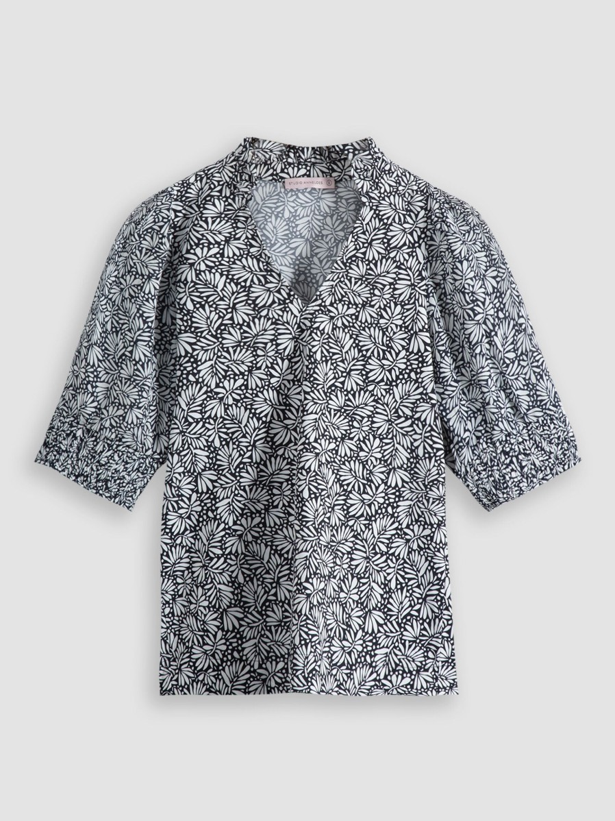 Women Studio Anneloes Tops And Blouses | Jacky Daisy, Heavy Travel Jersey Top With Print Dark Blue