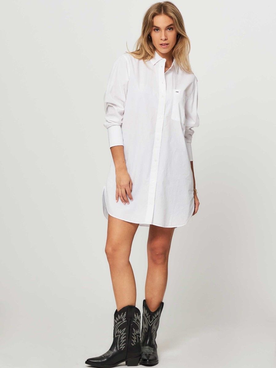 Women Tommy Hilfiger Dresses And Tunics | Cotton Blouse Dress White