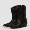 Women Anonymous Copenhagen Boots | Saseline, Leather Western Boots Dark Brown