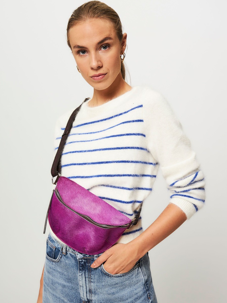 Women Bellerose Bags | Rosie, Leather Crossbody Bag Purple