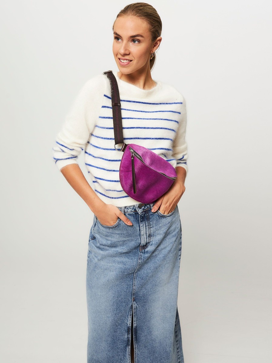 Women Bellerose Bags | Rosie, Leather Crossbody Bag Purple