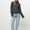 Women Graumann Sweaters And Cardigans | Edna, Wool Mix Melange Turtleneck Anthracite