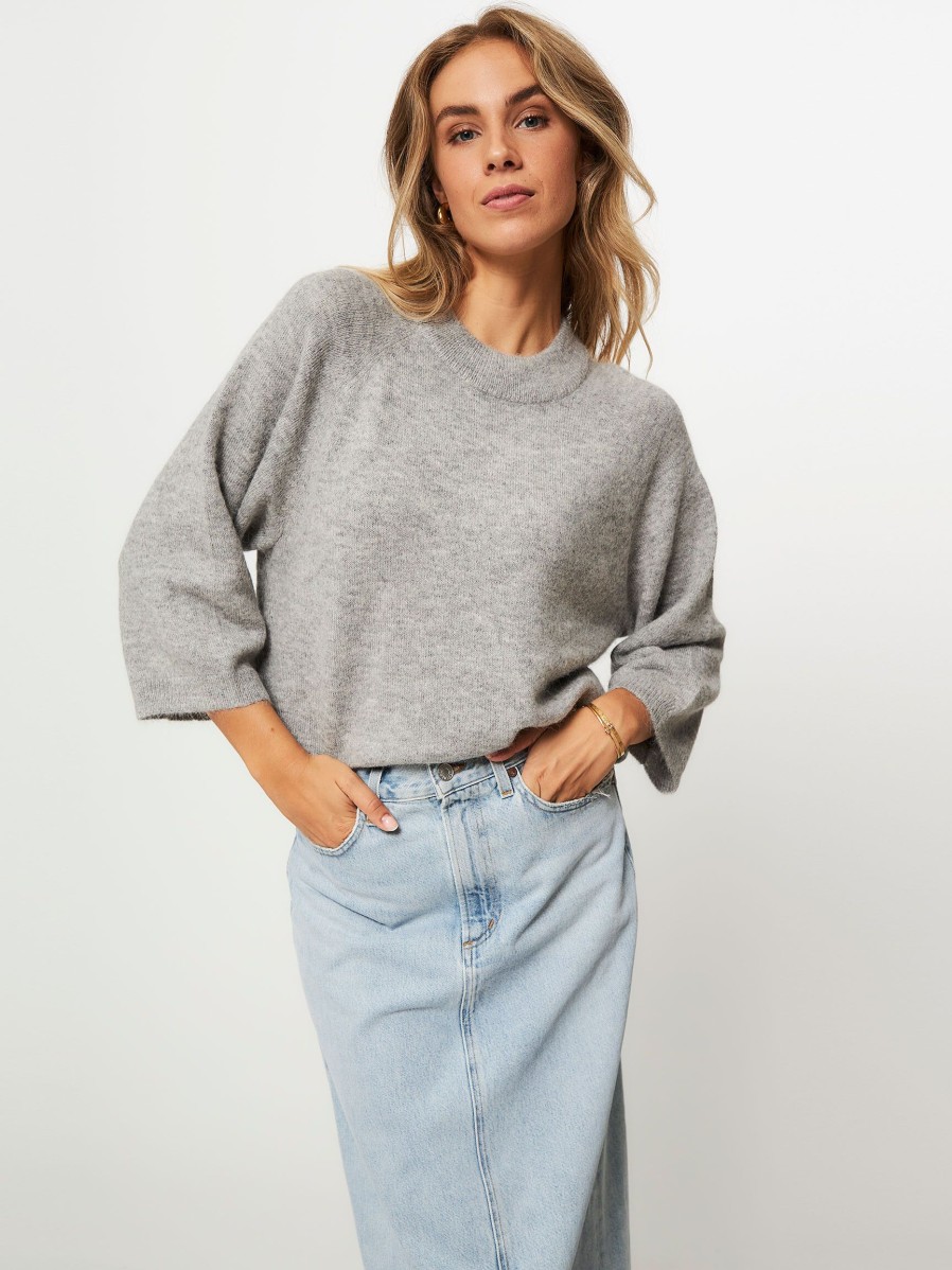 Women Zenggi Sweaters And Cardigans | Alpaca Mix Melange Jumper Grey