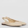 Women Brown Dot. Pumps And Slingbacks | Anne, Leather Slingbacks Cream