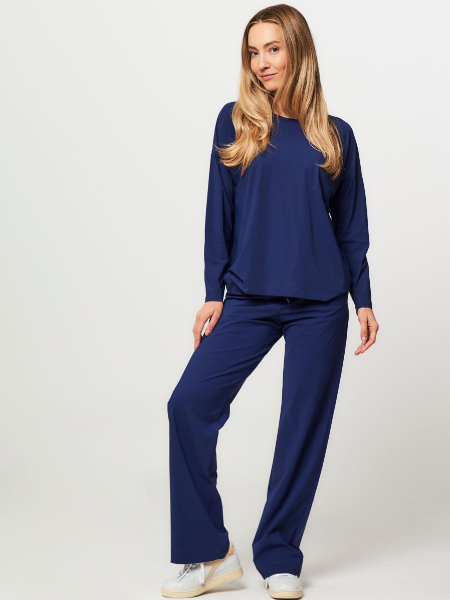 Women Trvl Drss Pants And Jumpsuits | Travel Jersey Trousers Blue