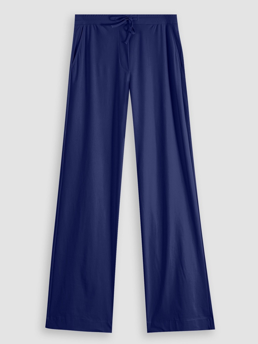 Women Trvl Drss Pants And Jumpsuits | Travel Jersey Trousers Blue