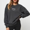 Women Ganni Sweaters And Cardigans | Organic Cotton Logo Sweater Dark Grey