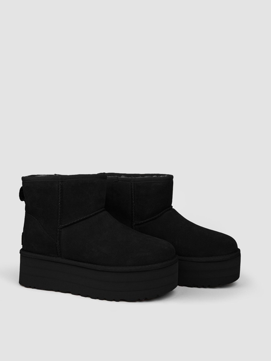 Women Ugg Boots | Classic Mini Plateau Ankle Boots Black