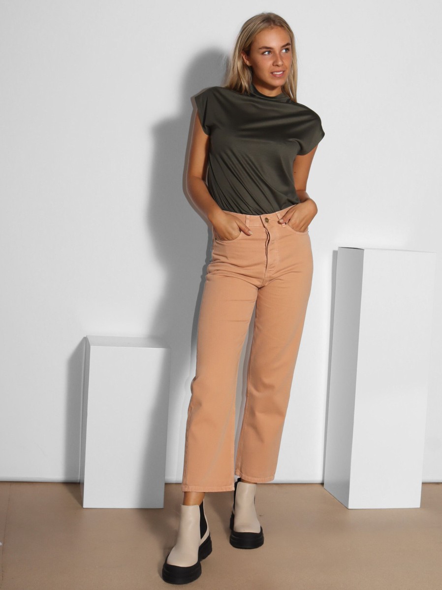 Women Lois Jeans | Dana, High Waist Straight Fit Jeans Coral