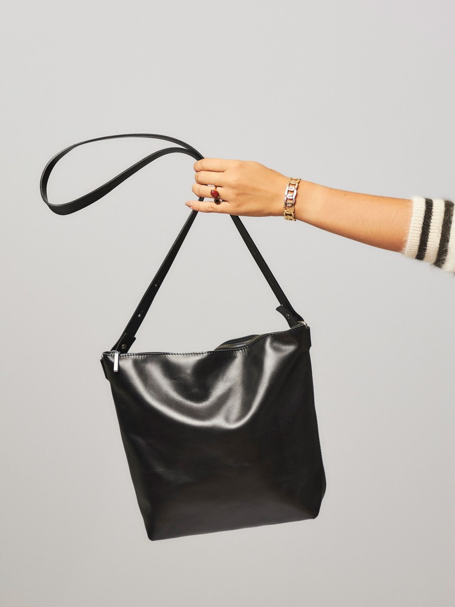 Women Ellen Truijen Bags | Marji, Leather Crossbody Bag Black