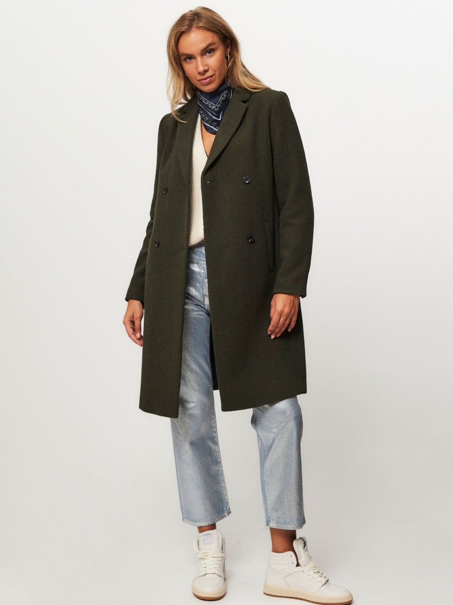 Women Modstrom Outerwear | Odelia, Wool Mix Coat Army