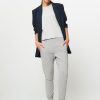 Women Graumann Pants And Jumpsuits | Risse, Viscose Mix Jersey Trousers Light Grey