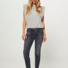 Women Closed Jeans | Baker, Mid Waist Slim Fit Stretch Jeans Dark Grey