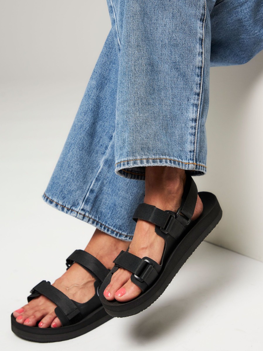 Women Indosole Sandals | Recycled Rubber Sandals Black