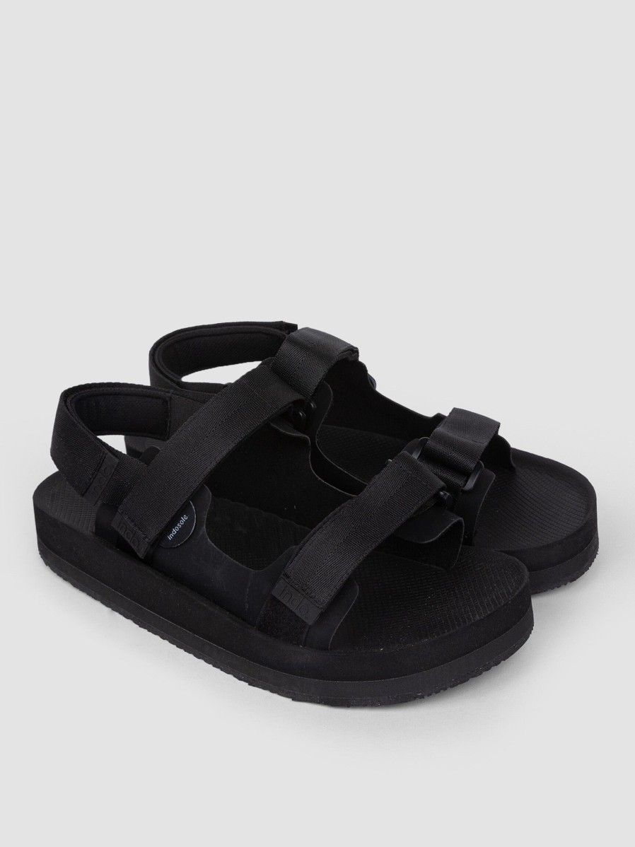 Women Indosole Sandals | Recycled Rubber Sandals Black