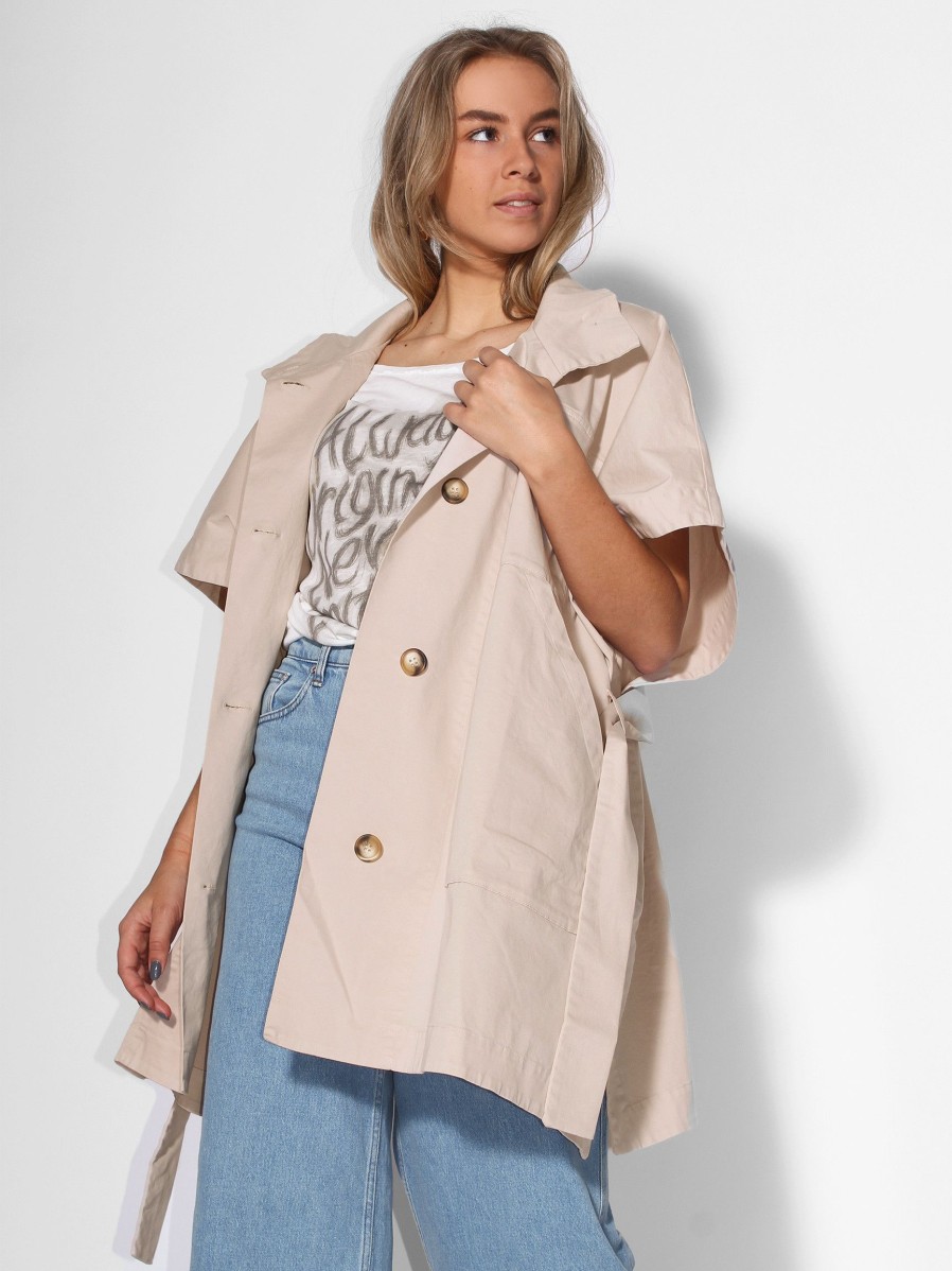 Women Rabens Saloner Outerwear | Bianca, Cotton Oversized Jacket Ecru