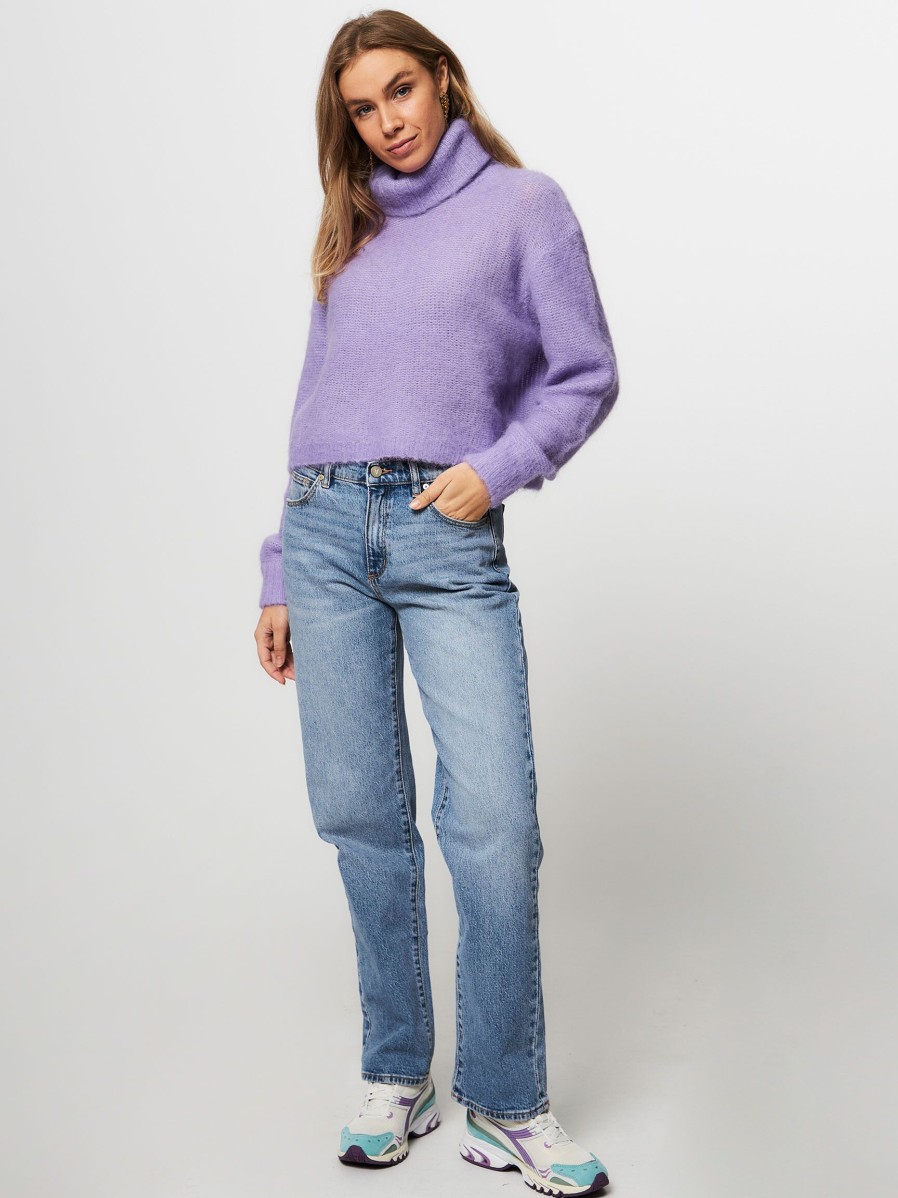 Women American Vintage Sweaters And Cardigans | Tyji, Alpaca Mix Turtleneck Purple