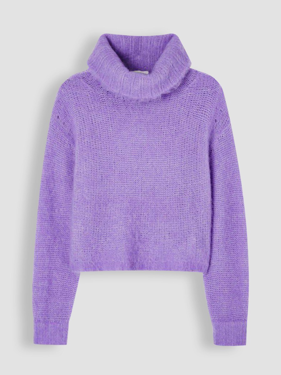 Women American Vintage Sweaters And Cardigans | Tyji, Alpaca Mix Turtleneck Purple