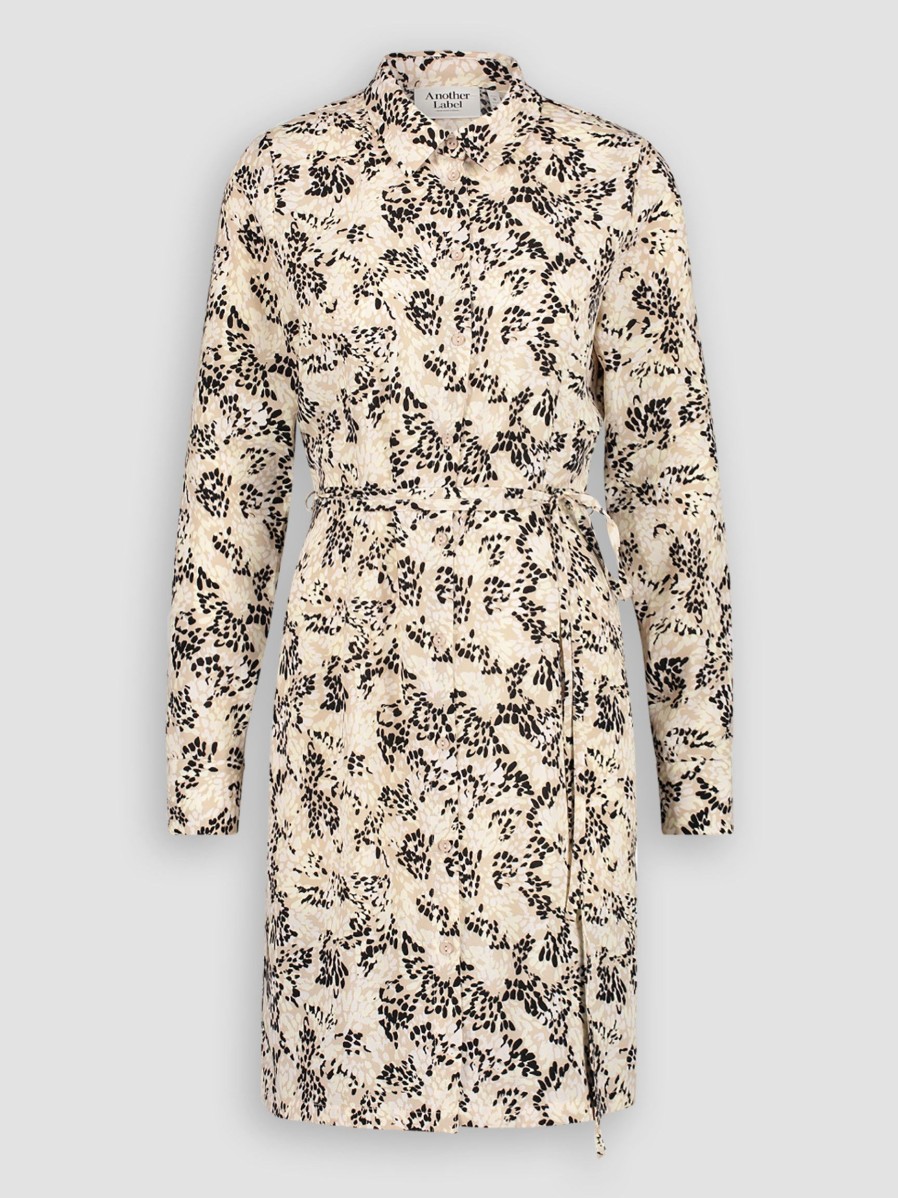 Women Another-Label Dresses And Tunics | Lya, Woven Button Down Dress With Print Sand