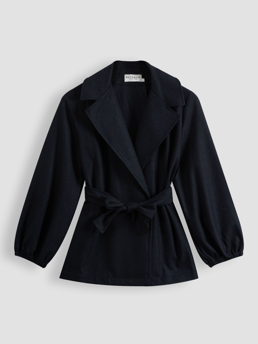 Women Nathalie Vleeschouwer Blazers And Jackets | Clement, Viscose Mix Melange Jacket Dark Blue