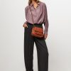 Women Sessun Pants And Jumpsuits | Emile, Viscose Loose Fit Trousers Dark Grey