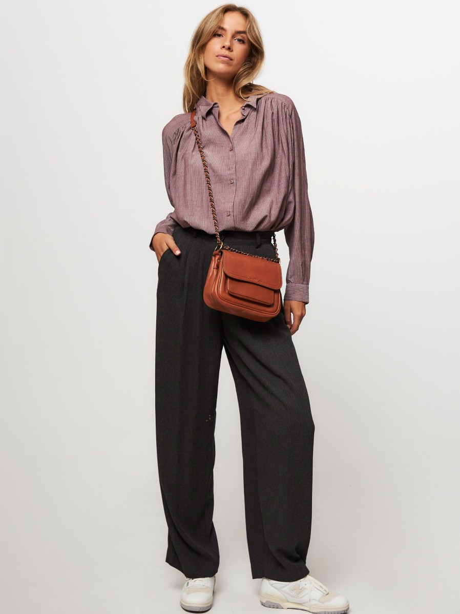 Women Sessun Pants And Jumpsuits | Emile, Viscose Loose Fit Trousers Dark Grey