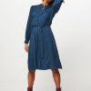 Women POM Amsterdam Dresses And Tunics | Viscose Button Down Dress With Pattern Petrol