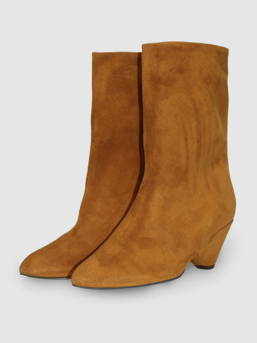 Women Anonymous Copenhagen Boots | Vully, Suede Boots Cognac