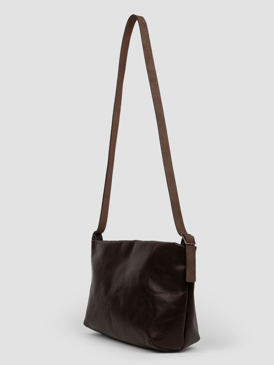 Women Ellen Truijen Bags | Maaki, Leather Crossbody Bag Dark Brown