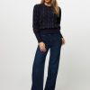 Women Lois Jeans | Palazzo, High Waist Wide Leg Stretch Jeans Dark Blue