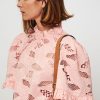 Women Hofmann Copenhagen Tops And Blouses | Ilia, Cotton Top With Open Worked Pattern Light Pink