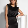 Women By Malene Birger Tops And Blouses | Leneg, Woven Top With Padded Shoulders Black