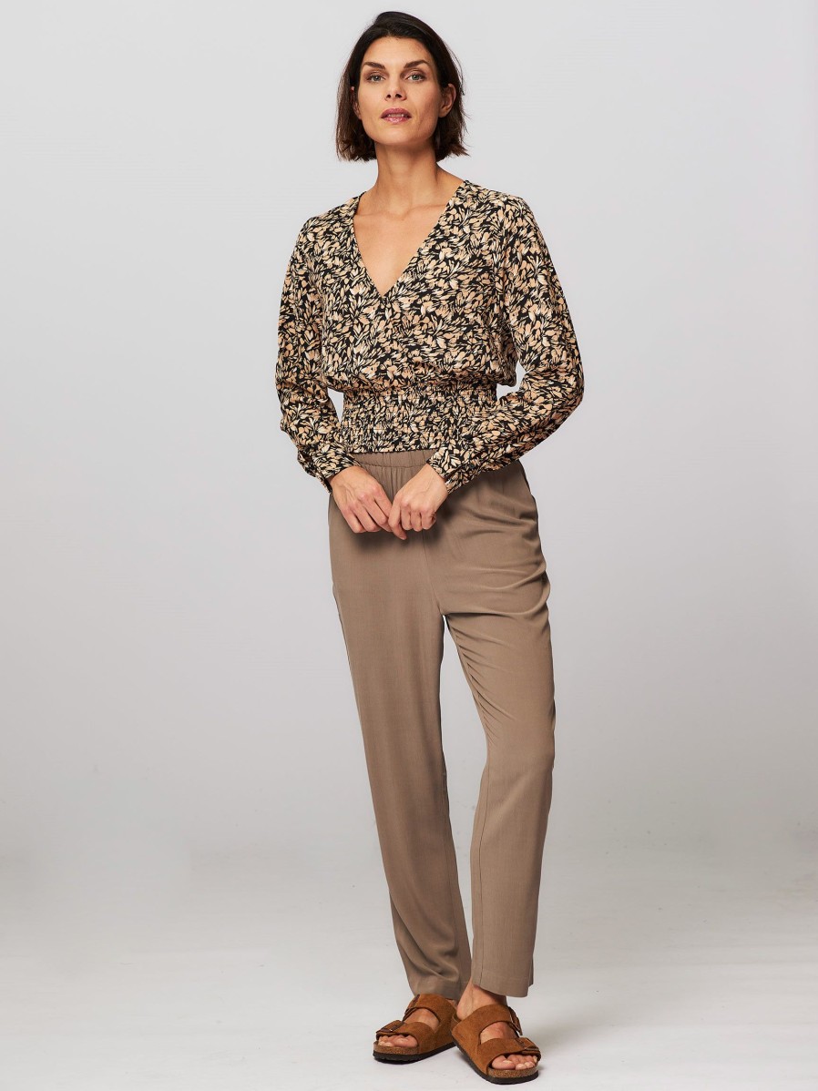 Women Knit-ted Pants And Jumpsuits | Yve, Viscose Trousers Taupe