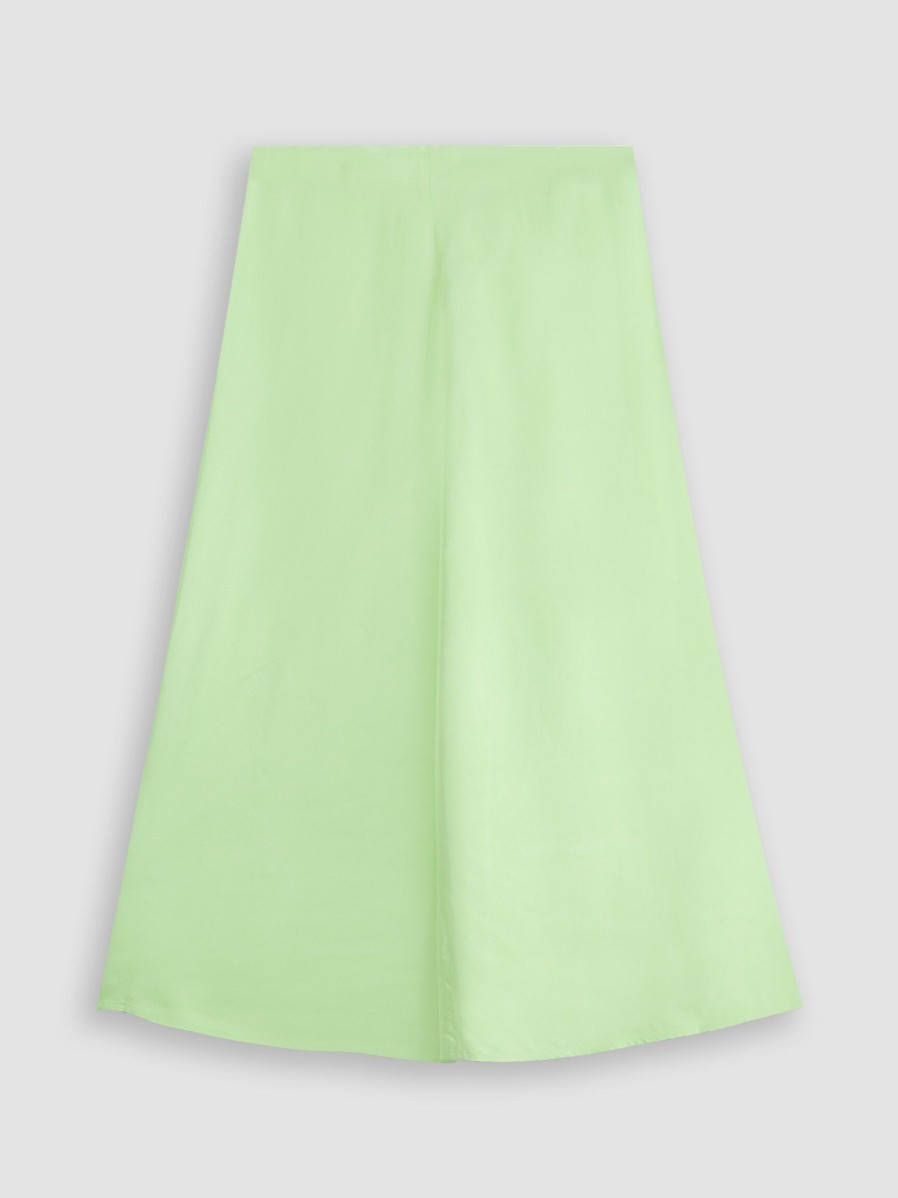 Women Drykorn Skirts | Bente, Viscose A-Line Skirt Apple Green