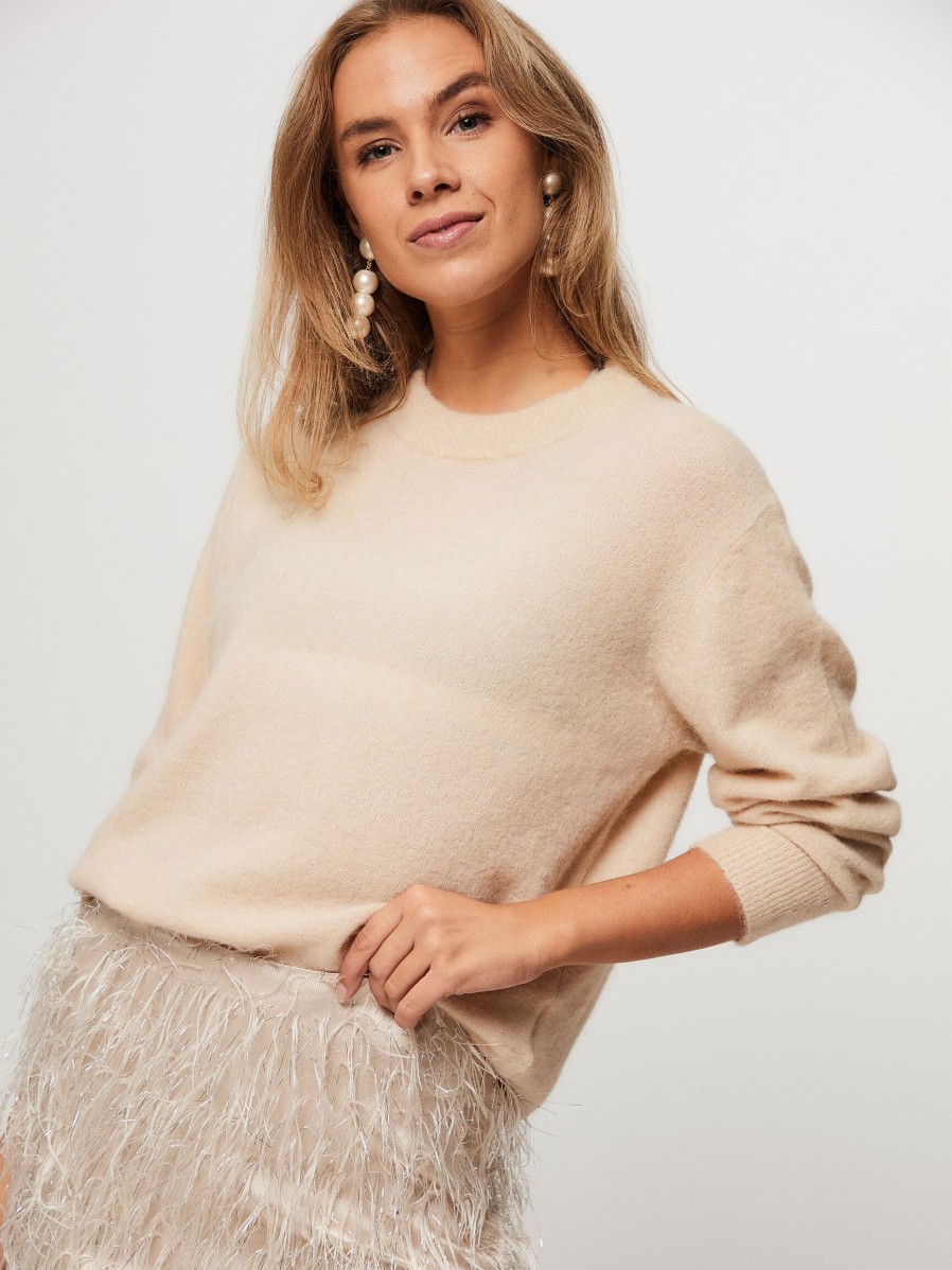 Women Munthe Sweaters And Cardigans | Lizza, Wool Mix Jumper Sand