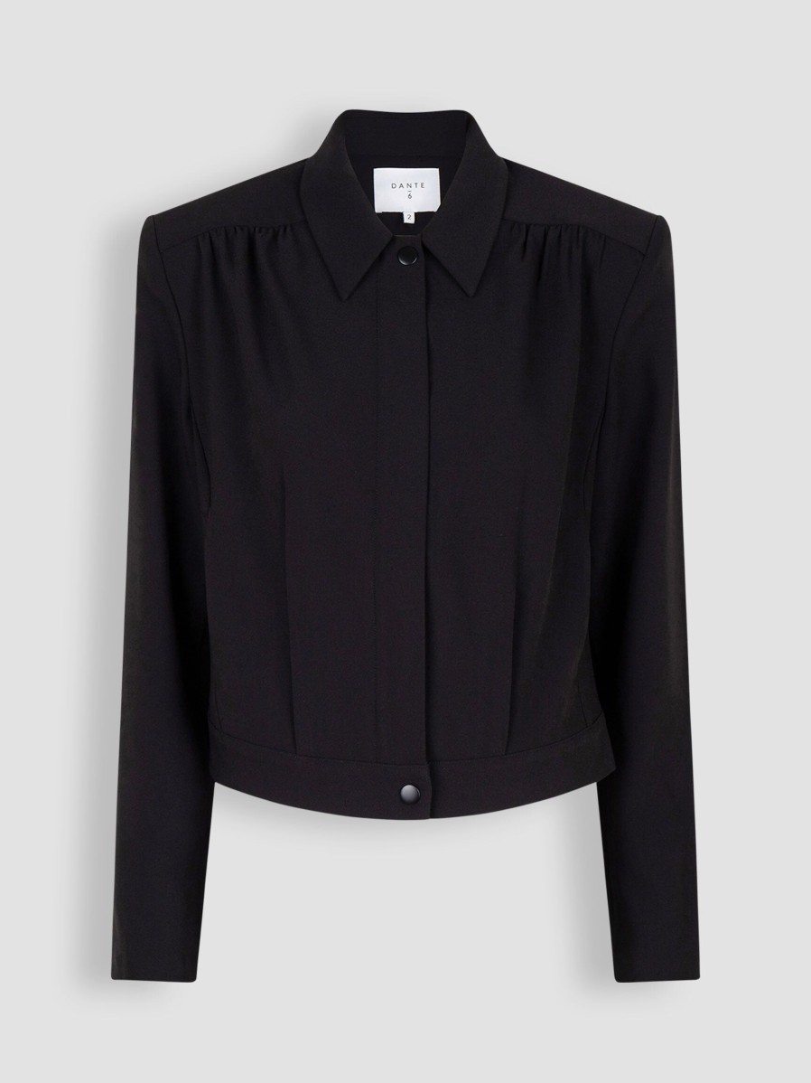 Women Dante 6 Blazers And Jackets | Famke, Woven Cropped Jacket Black