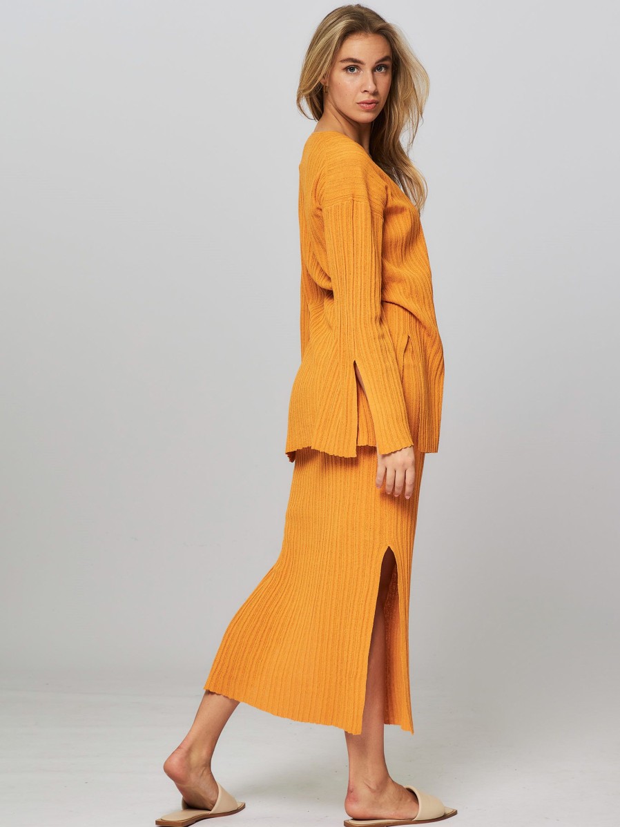 Women By Malene Birger Skirts | Irvana, Cotton Mix Skirt Orange